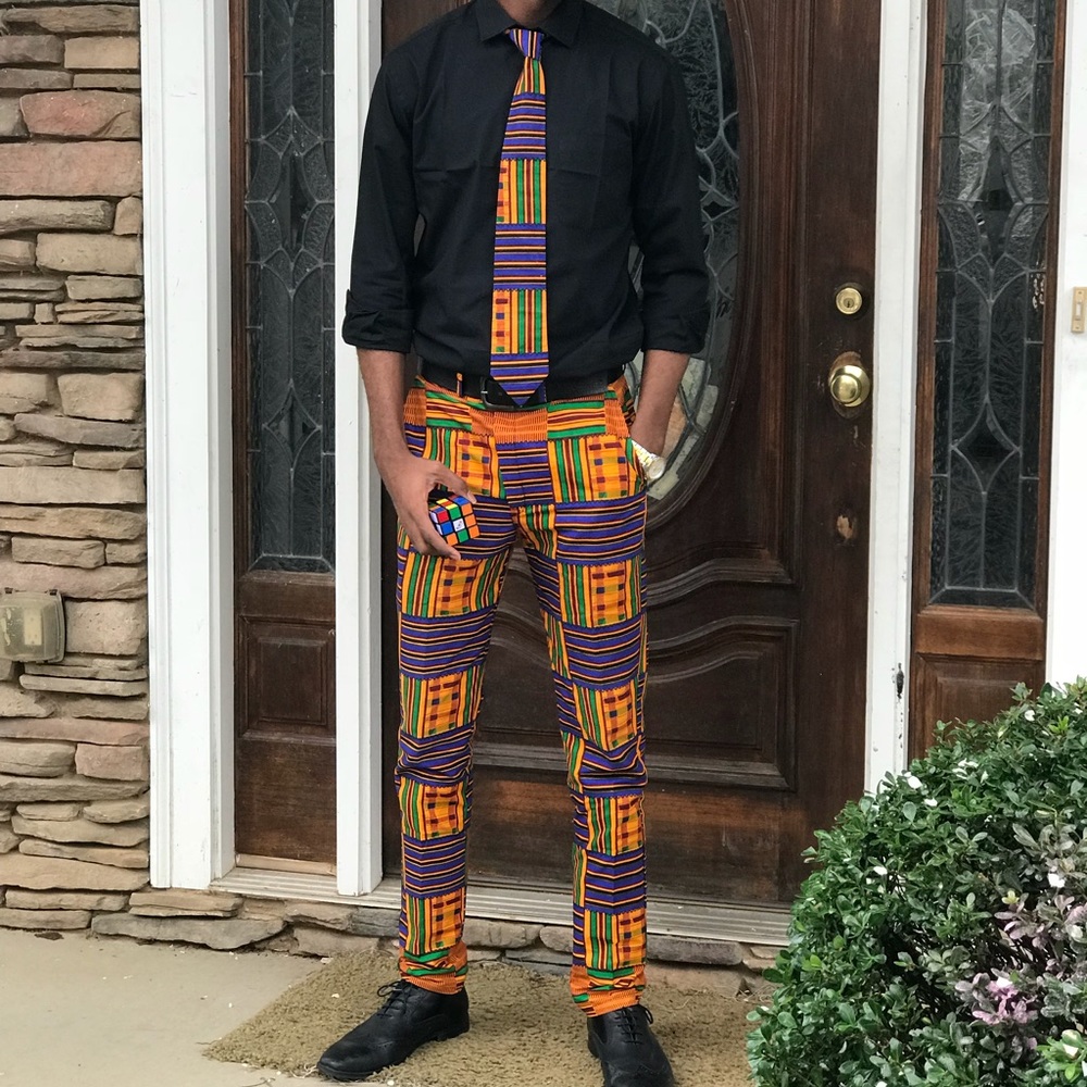 Rear Ankara/kente pants and tie